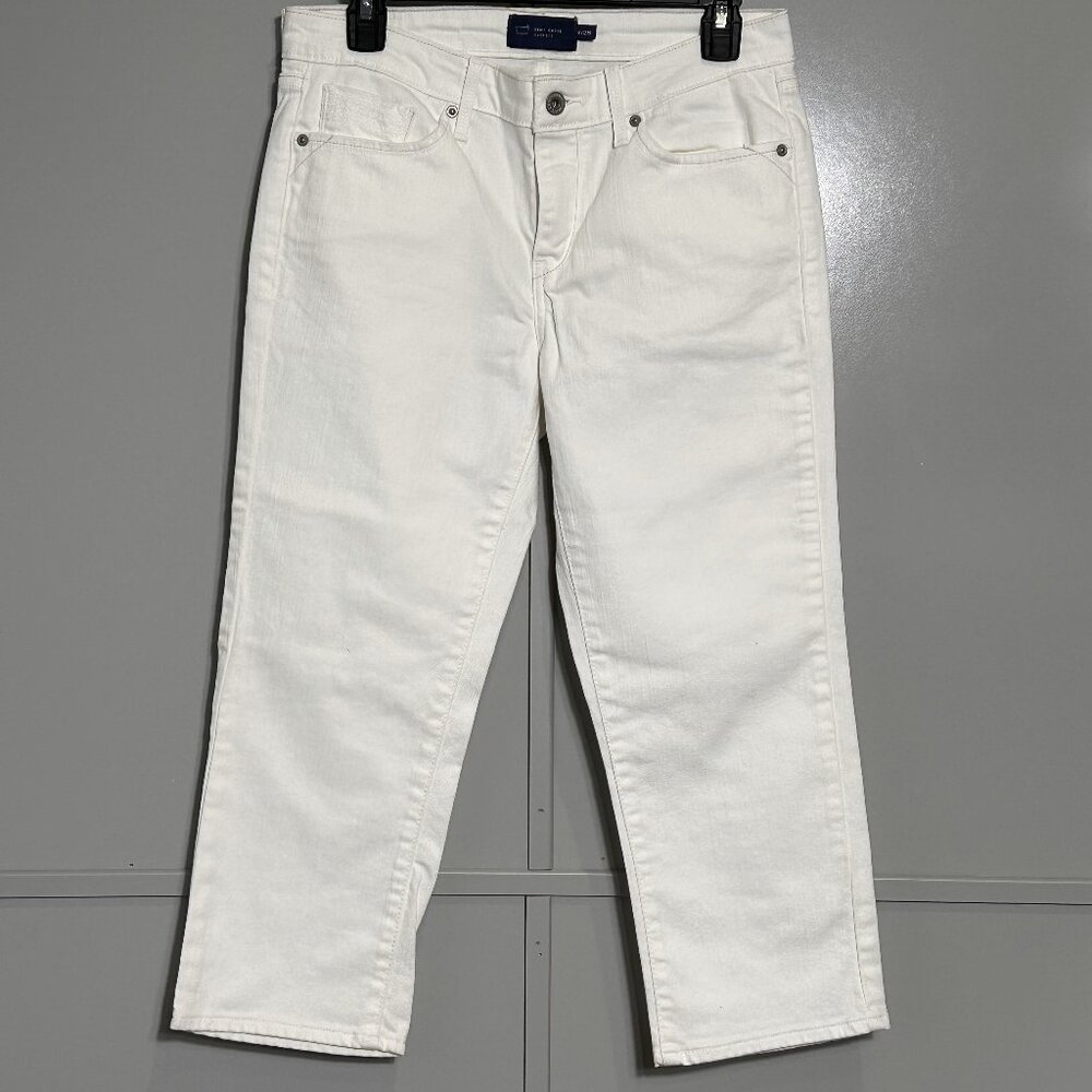 Levi's San Francisco White Classic Demi Curve Mid Rise Cropped Jeans Siz…